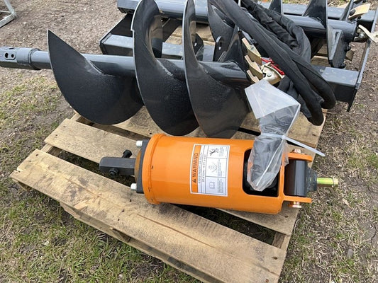 Wolverine Skid Steer Auger Attachment with 12" and 18" Bit