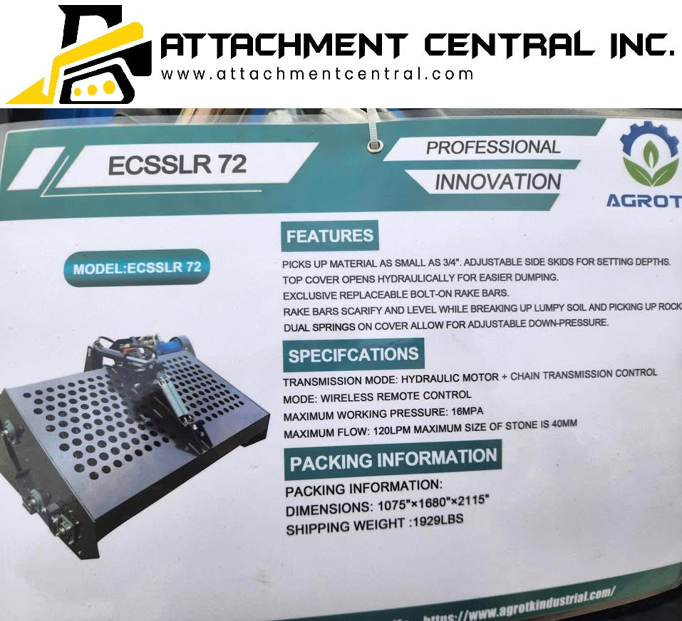 AGT Landscape Rake Skid Steer Attachment