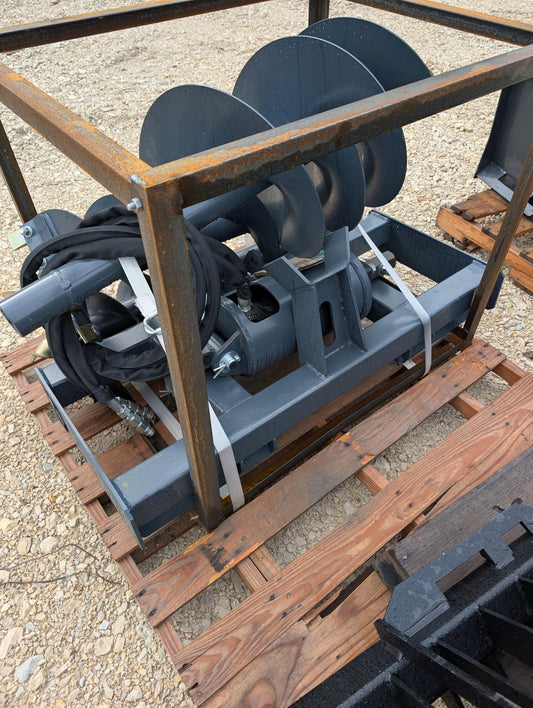 Handy Auger Skid Steer Attachment w/ 3 Bits 9" 12" and 18"