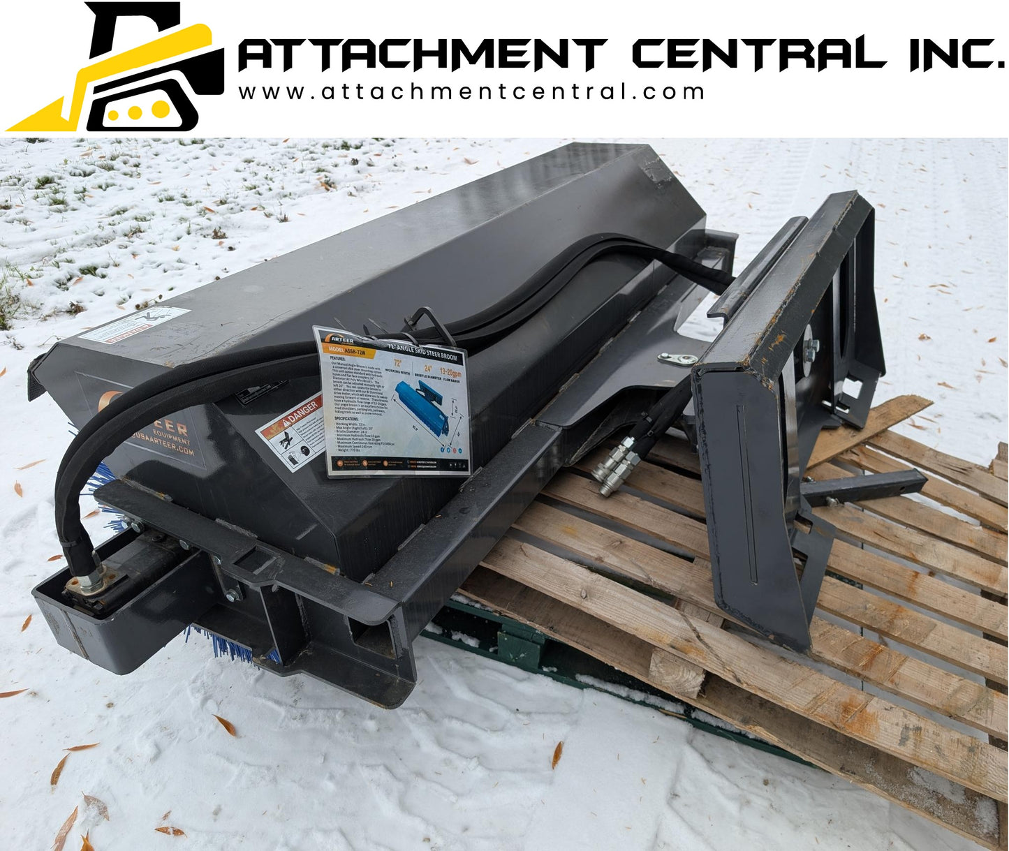 72" Angle Broom Skid Steer Attachment