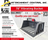 Raytree Vibrating Rock Screening Bucket Skid Steer Attachment