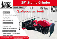 Raytree RMSG29 29 in Skid Steer Stump Grinder Skid Steer