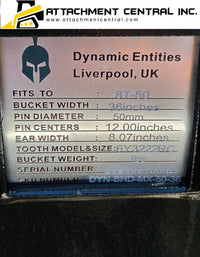 36" Excavator Bucket Attachment - 50mm Pins