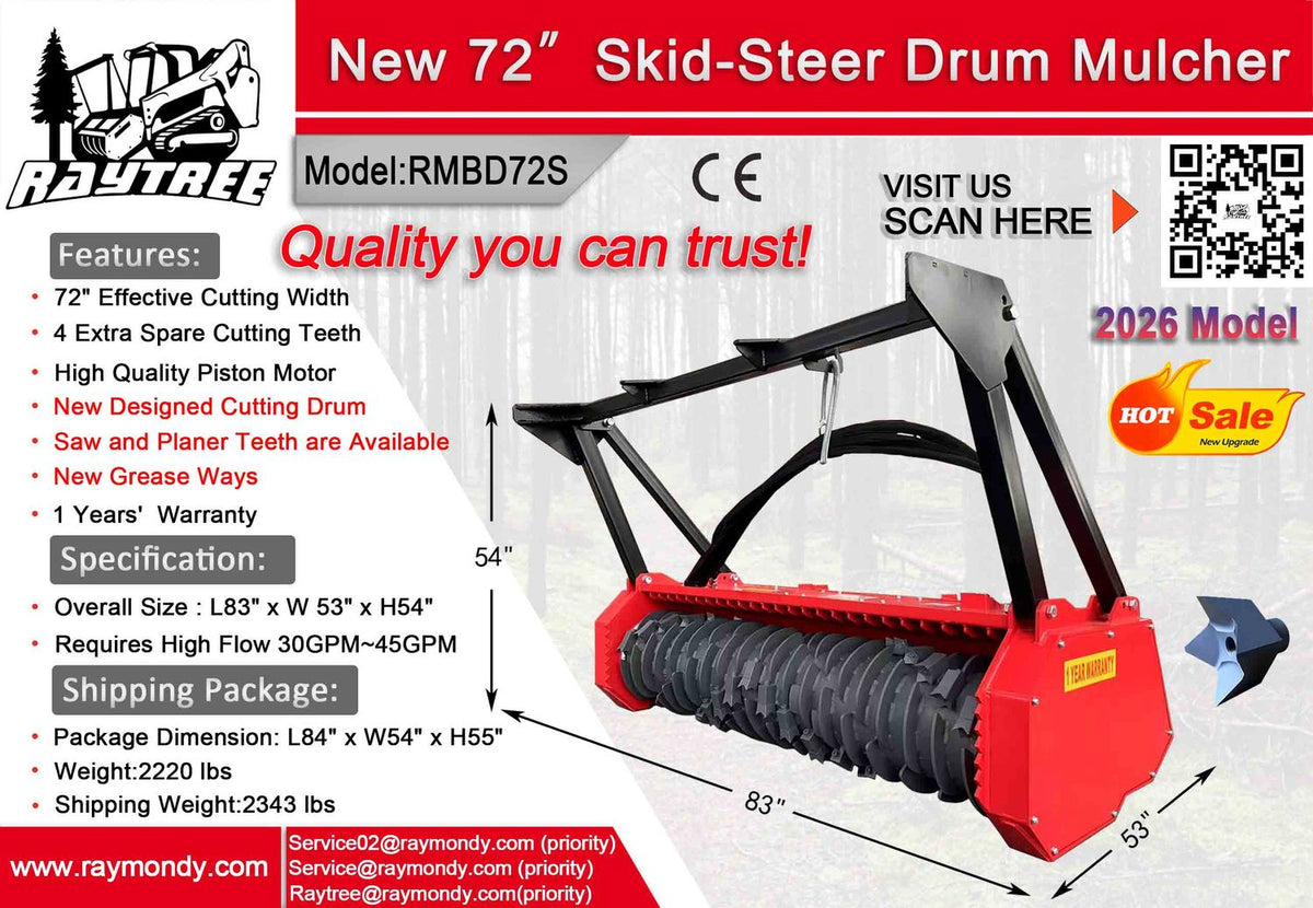 Raytree 72" Skid Steer Mulcher RMBD72S