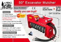 Raytree 50" Excavator Mulcher Attachment REDM50ST