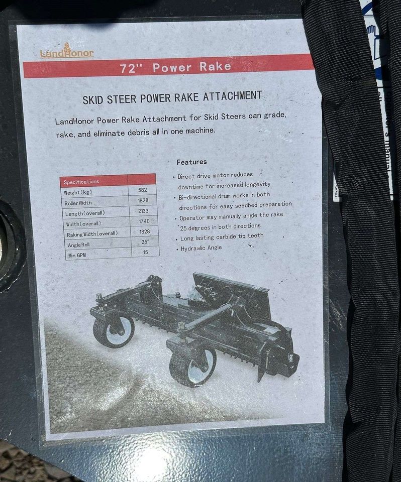 Landhonor Power Rake - Harley Rake - Soil Conditioner