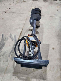 Wolverine Mini Skidsteer Post Hole Auger Attachment with 12" Bit MAD-12-12D