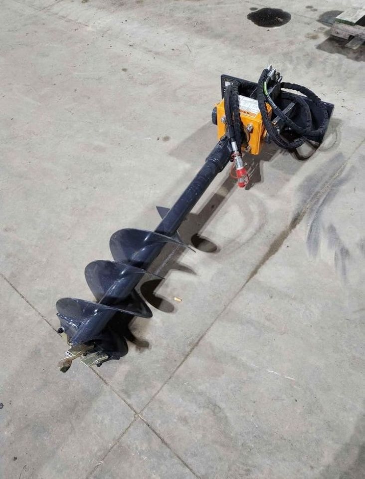 Wolverine Mini Skidsteer Post Hole Auger Attachment with 12" Bit MAD-12-12D