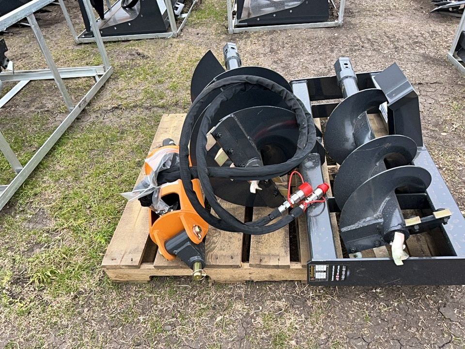 Wolverine Skid Steer Auger Attachment with 12" and 18" Bit