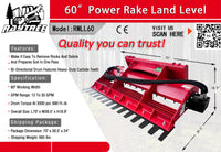 Raytree 60" Power Rake Landplane Skid Steer Attachment
