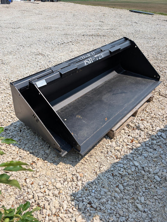 72" Skid Steer Bucket Attachment with Cutting Edge Blade