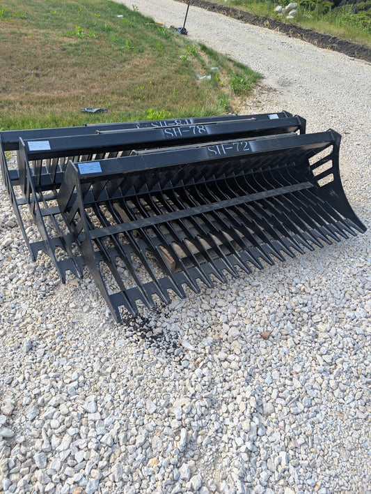 Suihe 78" Skeleton Rock Bucket Skid Steer Attachment