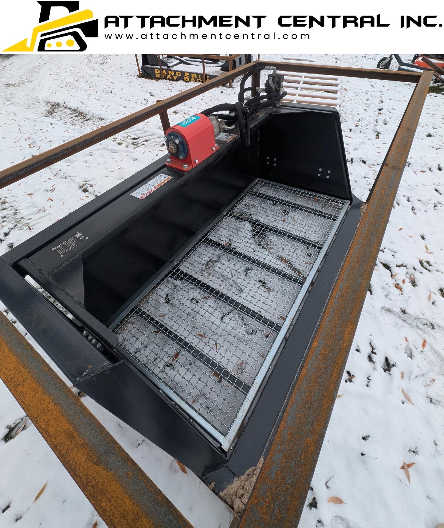 Raytree Vibrating Rock Screening Bucket Skid Steer Attachment