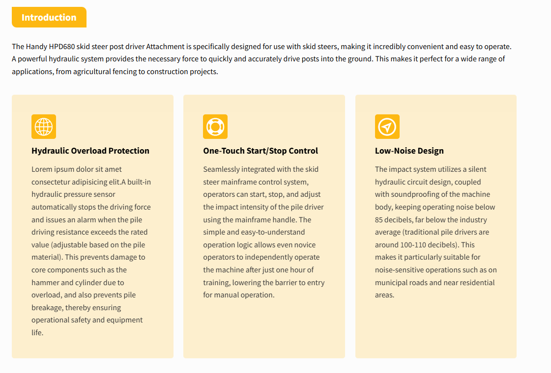 Handy Post Pounder Post Driver Skid Steer Attachment