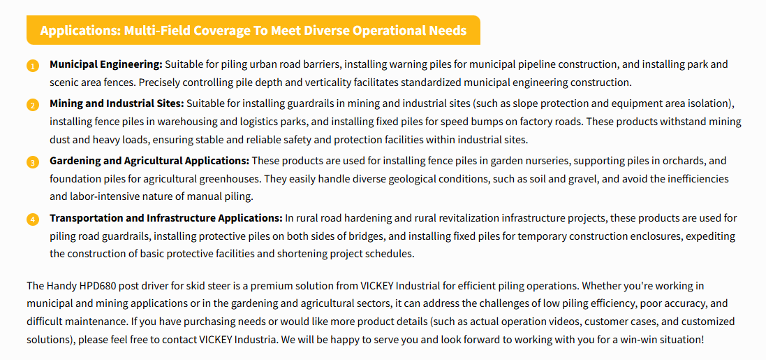 Handy Post Pounder Post Driver Skid Steer Attachment