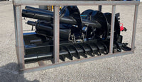 Mower King Skid Steer Hydraulic Auger w/ 3 Bits  - 6", 12", 14"