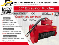 Raytree REDM50L 50" Excavator Mulcher Attachment