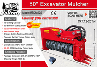 Raytree REDM50S 50" Excavator Mulcher Attachment